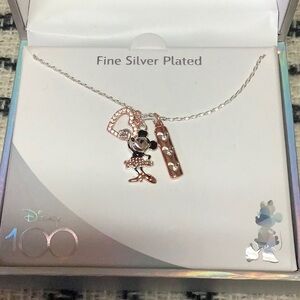 Disney 100 Minnie Mouse silver plated necklace